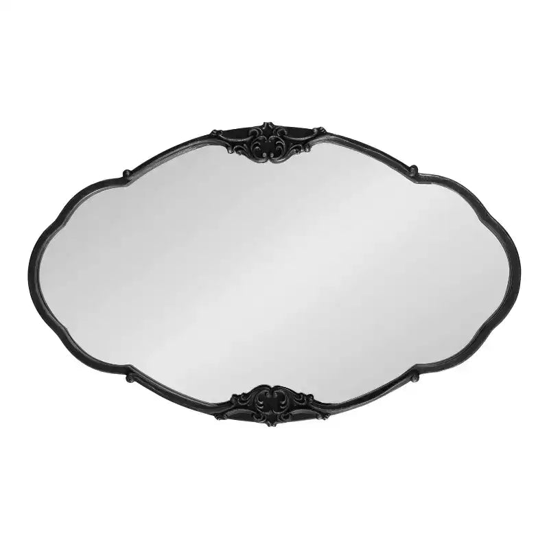 Kate & Laurel All Things Decor Novella Miroir Orné Vintage Glam Noir 76x46cm : D'inspiration Baroque, Mural