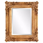 Howard Elliott 23"x20" Wood Frame Edwin Decorative Wall Mirror Gold: Beveled Glass, Antique Style, Vertical/Horizontal Mount