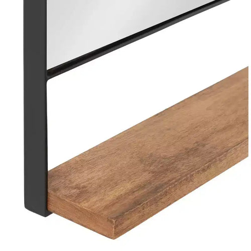 Miroir mural carré Chadwin 32 po x 32 po avec étagère naturelle – Kate & Laurel All Things Decor
