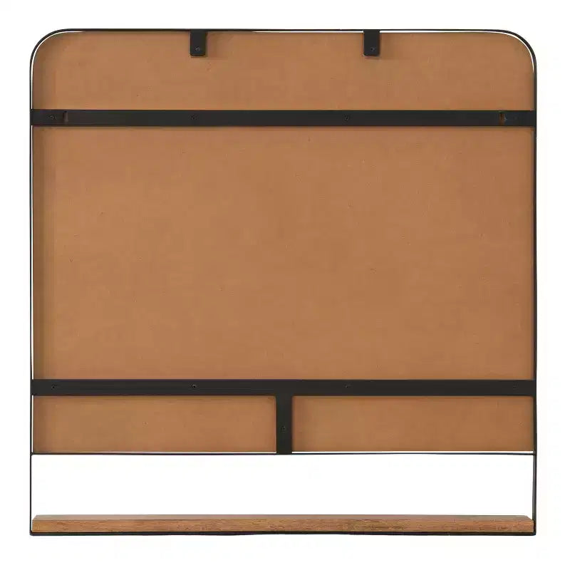 Miroir mural carré Chadwin 32 po x 32 po avec étagère naturelle – Kate & Laurel All Things Decor