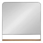 Miroir mural carré Chadwin 32 po x 32 po avec étagère naturelle – Kate & Laurel All Things Decor