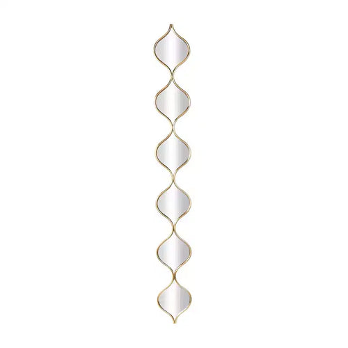 51"x6" Metal Slim Stacked Chain 6 Layer Wall Mirror with Tear Drop Pattern Gold - Olivia & May