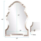 Miroir mural Howard Elliott 44"x29" Nadia, motif trou de serrure, argent