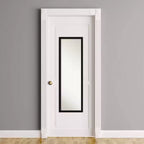 Miroir mural rectangulaire 40,6 x 127 cm avec cadre étroit pour porte, noir - Amanti Art