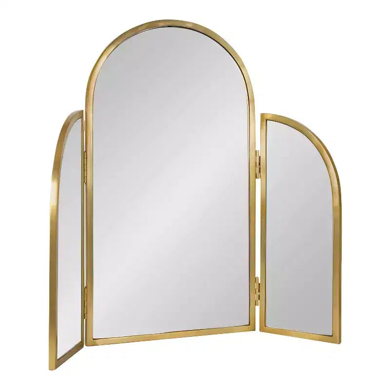 28"x28" Amoli Tripod Arch Mirror Gold - Kate & Laurel All Things Decor: Modern Style, Wall Mounted, No Assembly Required