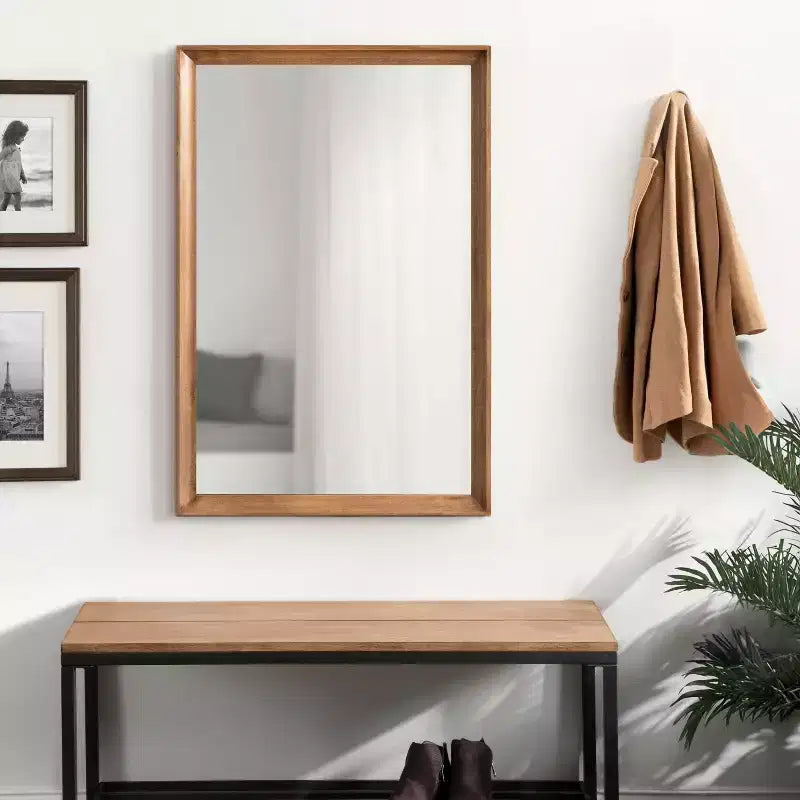 Miroir mural rectangulaire Hatherleigh 24"x36" de Kate & Laurel All Things Decor, brun rustique : style de transition, aucun assemblage requis