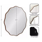 Kate & Laurel All Things Decor Miroir rond festonné Viona 26" de diamètre, bronze