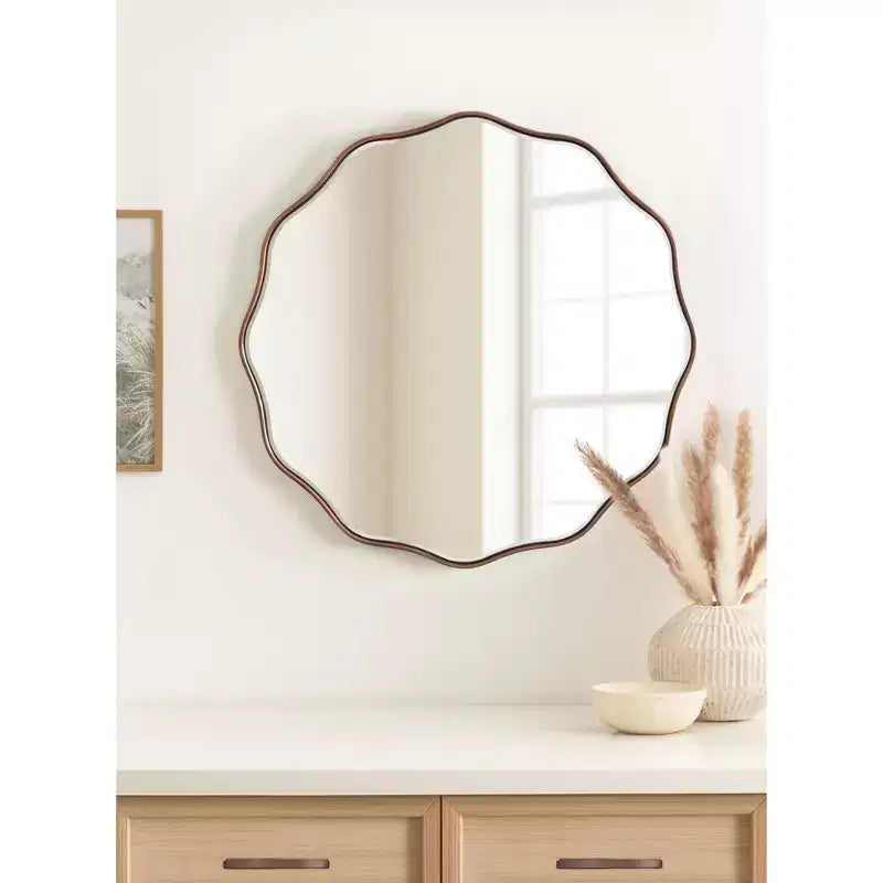 Kate & Laurel All Things Decor Miroir rond festonné Viona 26" de diamètre, bronze