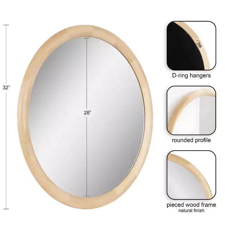 Kate & Laurel All Things Decor Miroir Mural Rond Dessa 32"X32" Naturel