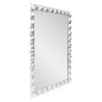 Miroir de vanité rectangulaire en métal à volants Howard Elliott 40"x29.5" La Bailadora, Argent brillant