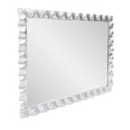 Miroir de vanité rectangulaire en métal à volants Howard Elliott 40"x29.5" La Bailadora, Argent brillant