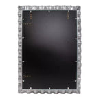 Miroir de vanité rectangulaire en métal à volants Howard Elliott 40"x29.5" La Bailadora, Argent brillant
