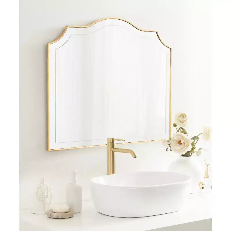 Miroir Mural Hollyn Arched Kate & Laurel All Things Decor, 32"x28", Doré