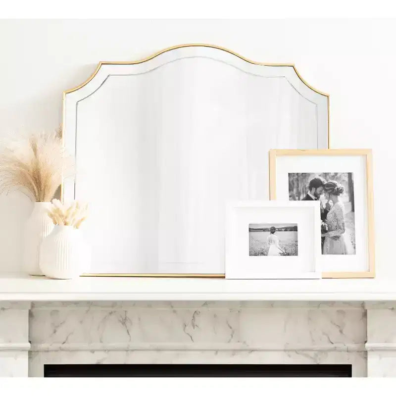 Miroir Mural Hollyn Arched Kate & Laurel All Things Decor, 32"x28", Doré
