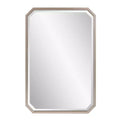 Howard Elliott 36"x24" Elongated Octagonal Beveled Wall Mirror Matte Warm Silver: Champagne Metal Frame, No Assembly Required