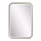 Howard Elliott 36"x24" Elongated Octagonal Beveled Wall Mirror Matte Warm Silver: Champagne Metal Frame, No Assembly Required