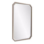 Miroir mural octogonal biseauté allongé Howard Elliott 36"x24" Argent chaud mat : cadre en métal couleur champagne, aucun assemblage requis