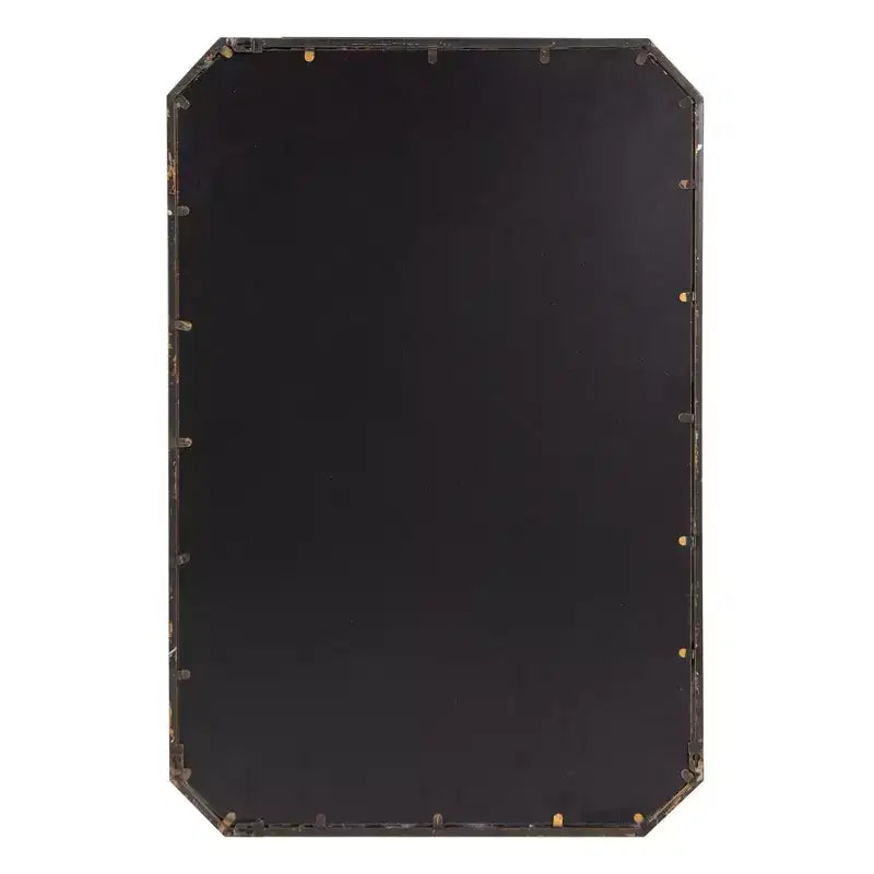 Miroir mural octogonal biseauté allongé Howard Elliott 36"x24" Argent chaud mat : cadre en métal couleur champagne, aucun assemblage requis