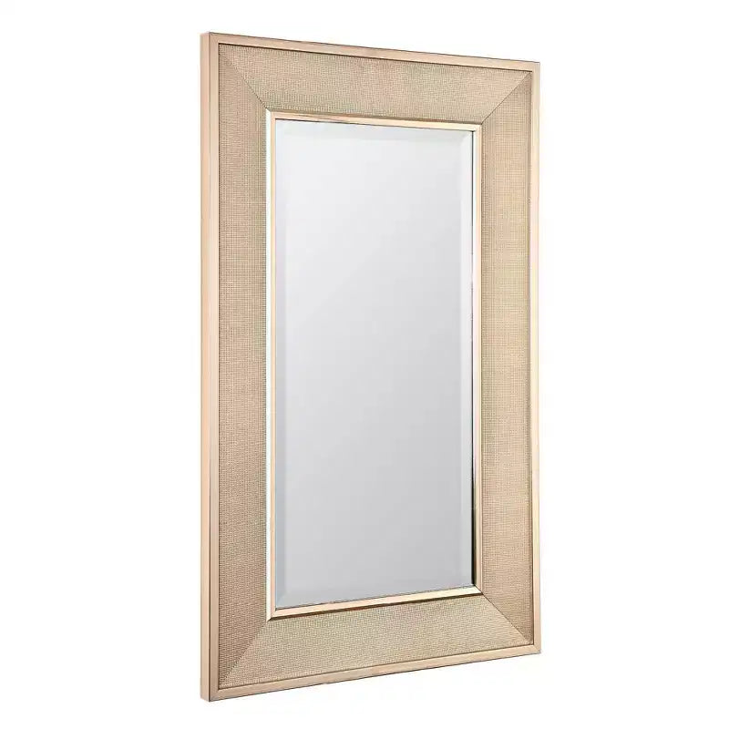Miroir mural et de salle de bain élégant Head West 12"x24" Pave en nickel brossé