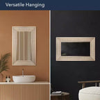 Miroir mural et de salle de bain élégant Head West 12"x24" Pave en nickel brossé