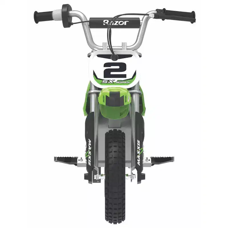 Mini-moto électrique Razor SX350 Dirt Rocket McGrath - Verte : Cadre en acier, moteur 250 W