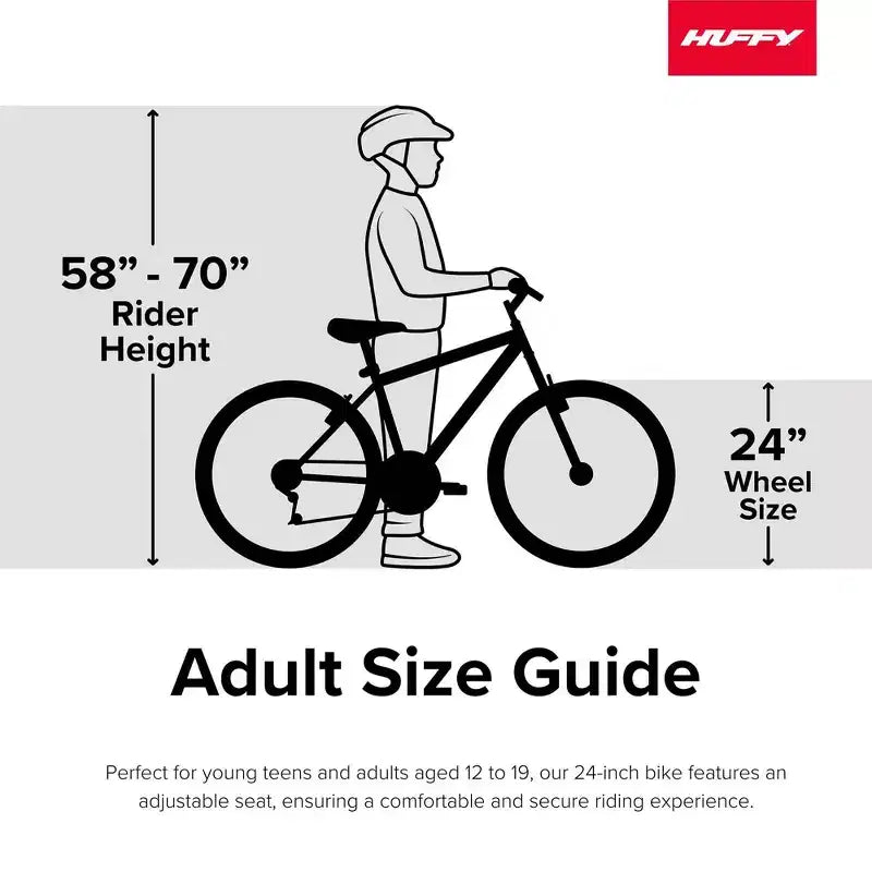 Vélo de croisière Huffy Good Vibrations pour adulte - Roues de 24 pouces - Menthe