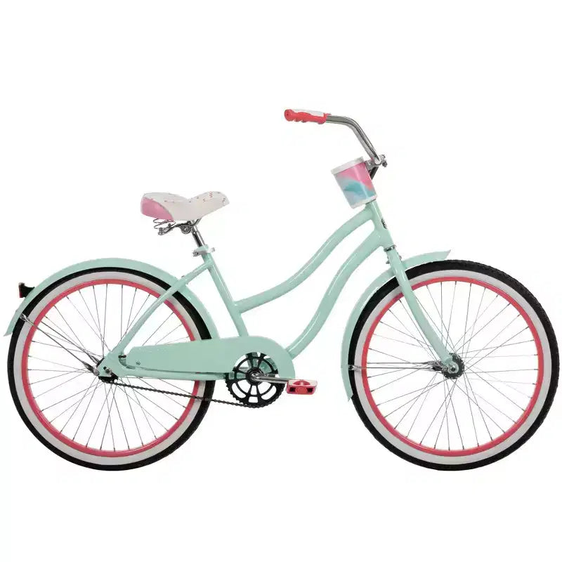Vélo de croisière Huffy Good Vibrations pour adulte - Roues de 24 pouces - Menthe