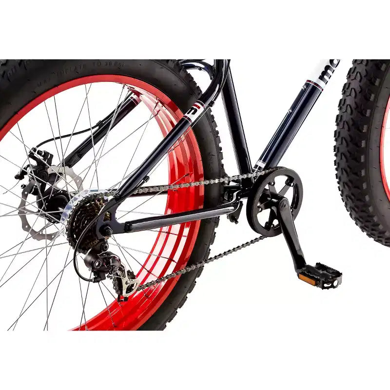 Vélo de montagne Mongoose Dolomite pour homme à gros pneus 26", bleu marine/rouge