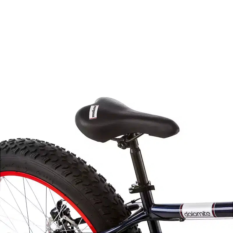 Vélo de montagne Mongoose Dolomite pour homme à gros pneus 26", bleu marine/rouge