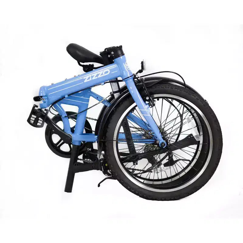 Vélo pliant en aluminium ZiZZO Via 7 vitesses 20" - Bleu ciel