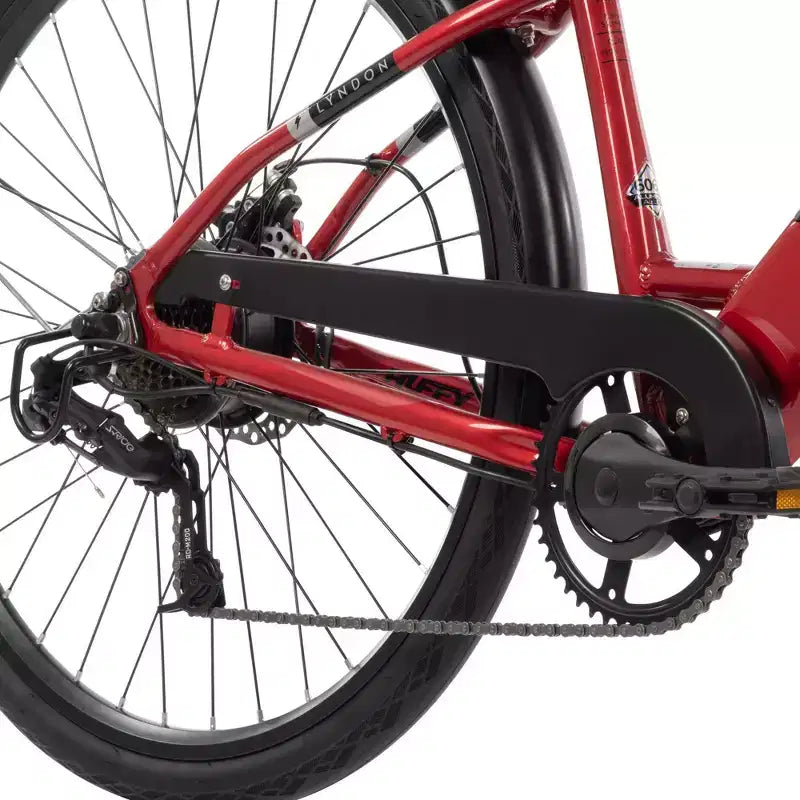 Vélo électrique Huffy Lyndon enjambeur – Roues de 27,5 po – 32 km/h – 36 V – Rouge
