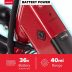 Vélo électrique Huffy Lyndon enjambeur – Roues de 27,5 po – 32 km/h – 36 V – Rouge