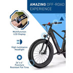 Vélo de montagne électrique Hiboy Adult P6 26" avec cadre haut - Noir