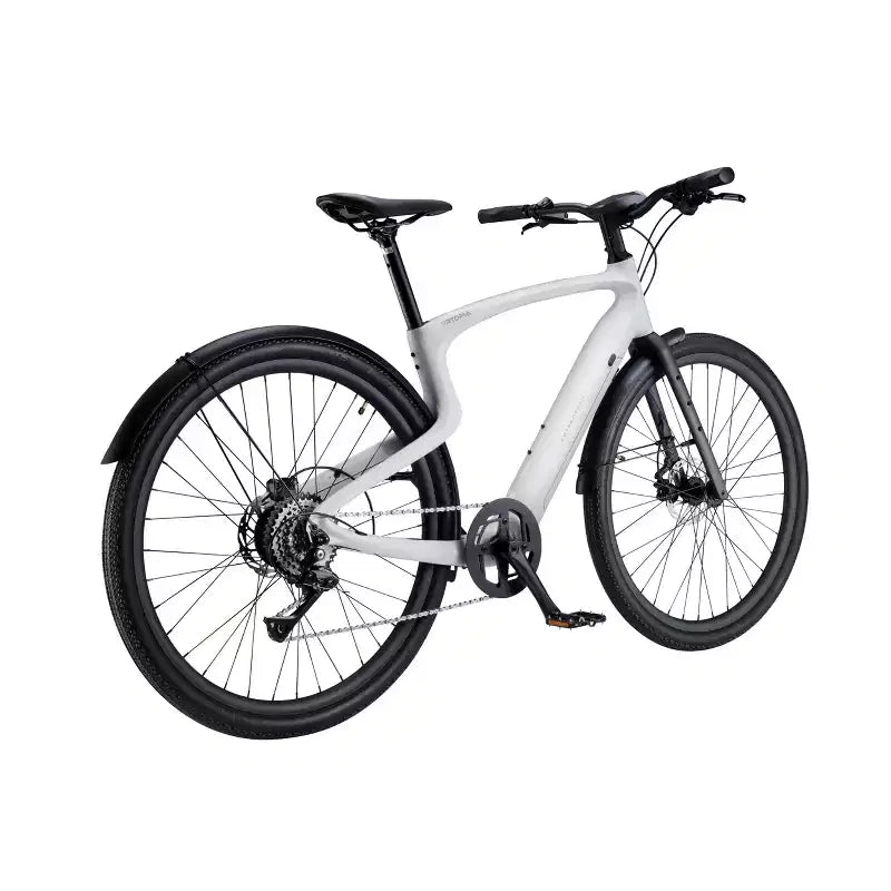 Urtopia Vélo électrique de croisière adulte en carbone 1 Pro Smart 27,64" à enjambement haut - Blanc S