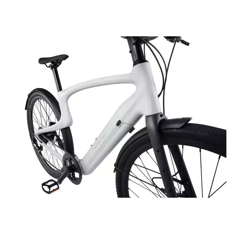 Urtopia Vélo électrique de croisière adulte en carbone 1 Pro Smart 27,64" à enjambement haut - Blanc S