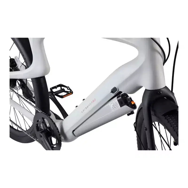 Urtopia Vélo électrique de croisière adulte en carbone 1 Pro Smart 27,64" à enjambement haut - Blanc S