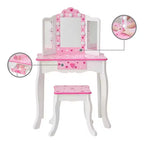 Coiffeuse pour enfants Little Princess Gisele avec lumières LED Blanc/Rose - Fantasy Fields by Teamson Kids : Ensemble coiffeuse pour petite fille, Table pour tout-petits