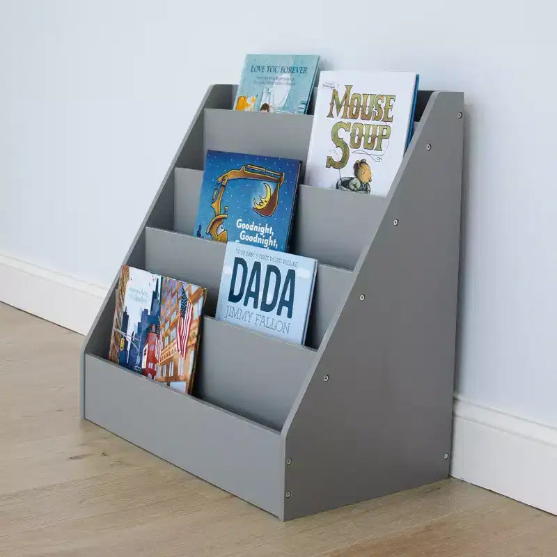 Étagère en bois Humble Crew Kids' Explorer gris : bibliothèque en MDF à 4 niveaux, 61 cm H x 61 cm L x 33 cm P, à partir de 2 ans