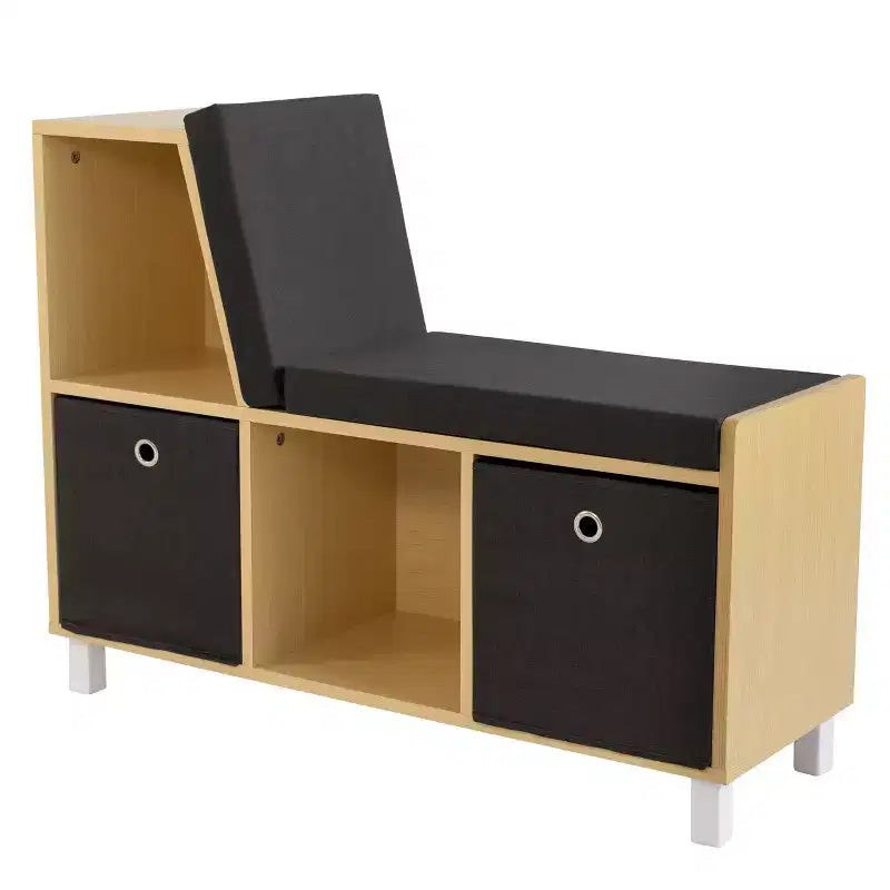 Humble Crew Kids' Toddler BookNook Bois : Cadre en MDF, quincaillerie en acier, 2 étagères, 2 tiroirs, ensemble de 5 pièces