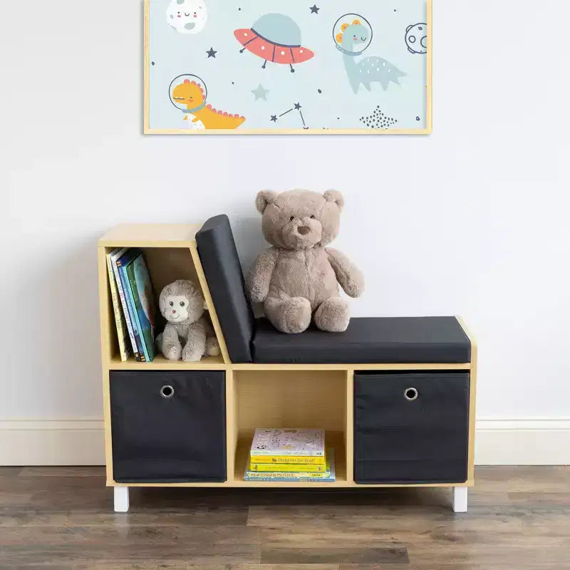 Humble Crew Kids' Toddler BookNook Bois : Cadre en MDF, quincaillerie en acier, 2 étagères, 2 tiroirs, ensemble de 5 pièces