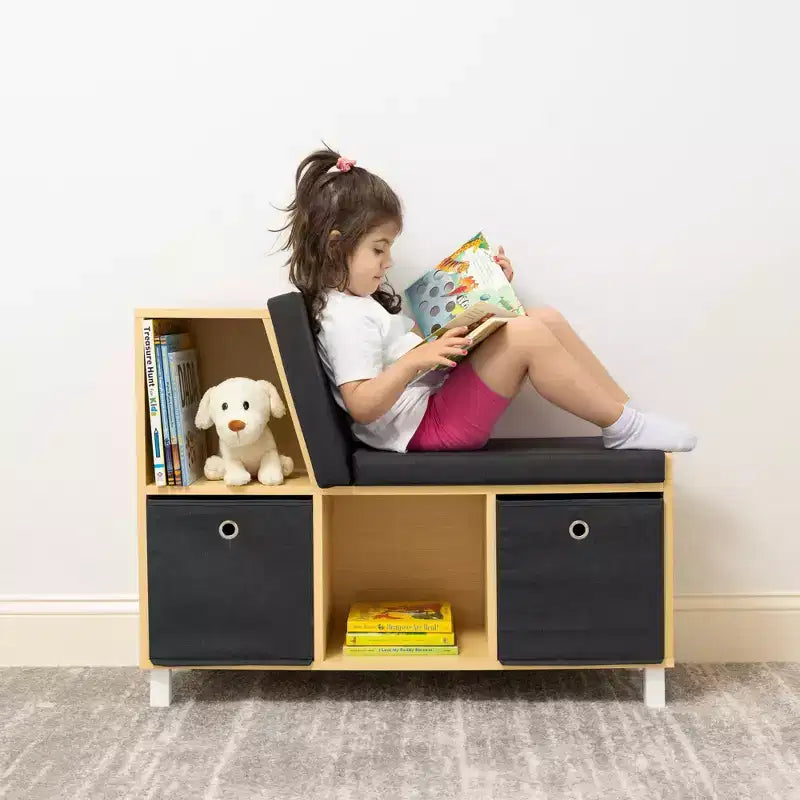 Humble Crew Kids' Toddler BookNook Bois : Cadre en MDF, quincaillerie en acier, 2 étagères, 2 tiroirs, ensemble de 5 pièces