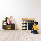 Humble Crew Kids' Toddler BookNook Bois : Cadre en MDF, quincaillerie en acier, 2 étagères, 2 tiroirs, ensemble de 5 pièces