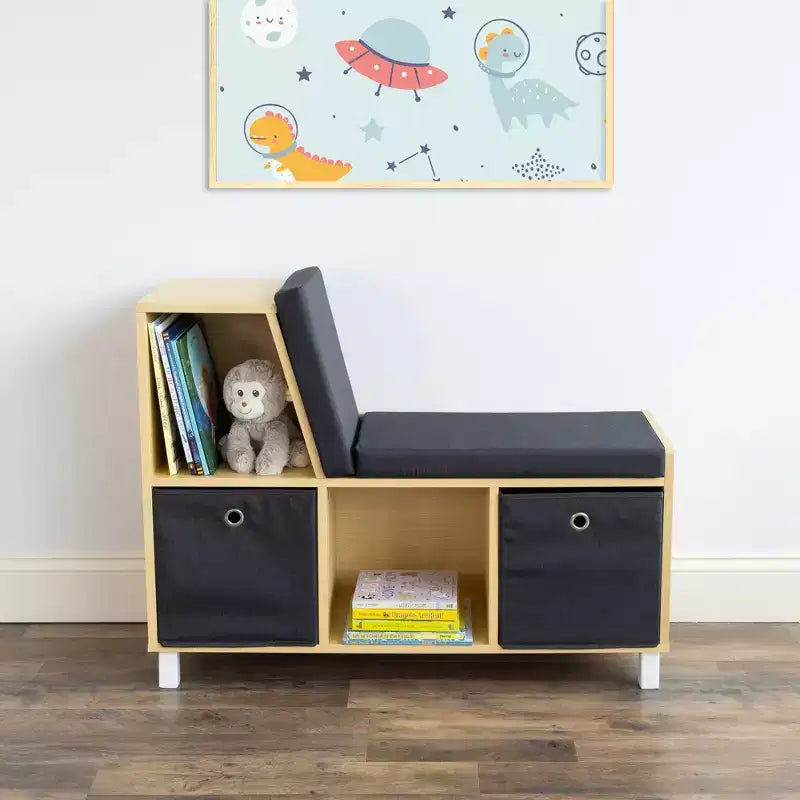 Humble Crew Kids' Toddler BookNook Bois : Cadre en MDF, quincaillerie en acier, 2 étagères, 2 tiroirs, ensemble de 5 pièces