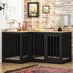 Grand meuble de caisse d'angle pour 2 chiens, cage pour chien en forme de L - 58,7X41,1