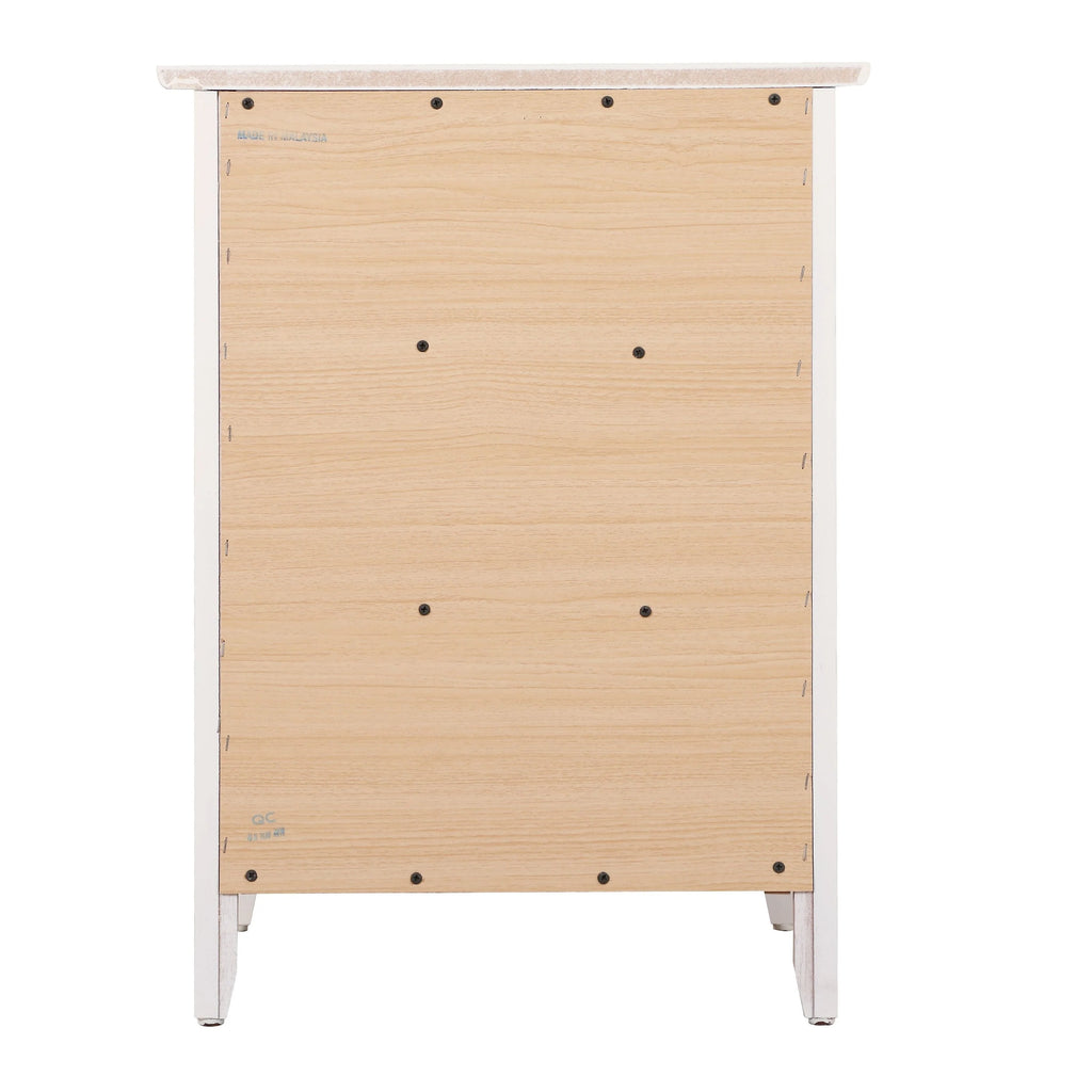 Table de chevet Daniel de style transitionnel en bois, à 3 tiroirs