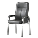 Chaise de bureau HomeyFad moderne en cuir et métal à 4 pieds avec accoudoirs