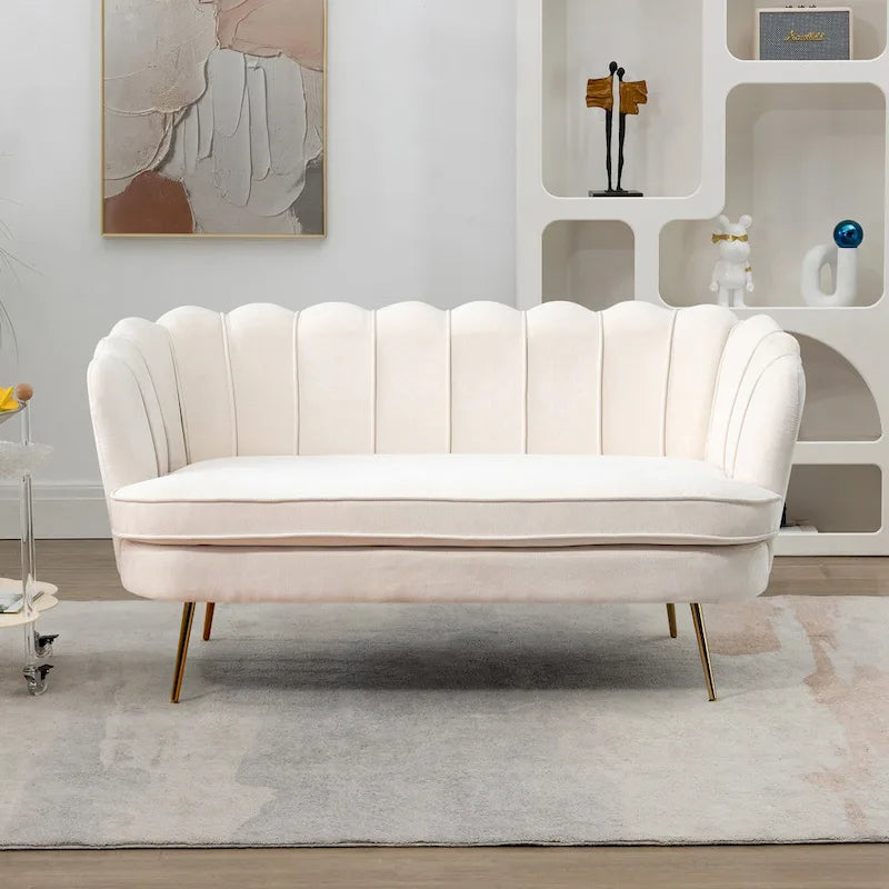 Causeuse rembourrée de style moderne du milieu du siècle, 59 W