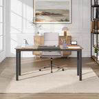 Bureau d'ordinateur WhizMax 63 pouces, grand bureau de travail avec cadre en métal noir, bureau de jeu de style moderne et simple, poste de travail d'écriture robuste