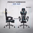 BestMassage Chaise de Gaming Fauteuil de Bureau avec Repose-Pieds et Soutien Lombaire