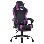 BestMassage Chaise de Gaming Fauteuil de Bureau avec Repose-Pieds et Soutien Lombaire
